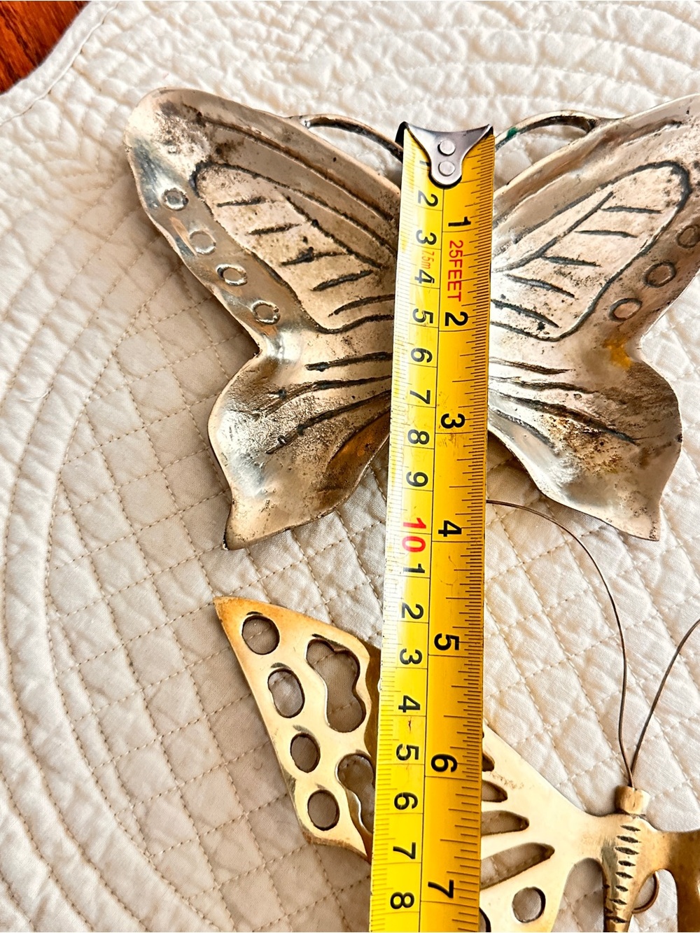 Vintage brass butterfly wall hanging and trinket dish lot - Picture 2 of 6